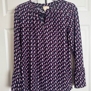 Michael Kors Pink and Black Geometric Blouse